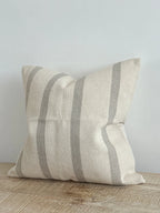 Solane Luxe Cotton Cushion 45cm × 45cm – Grey Stripe
