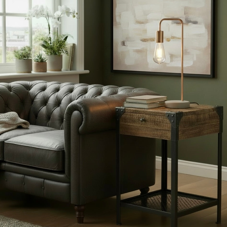 Strata Copper Industrial Table Lamp