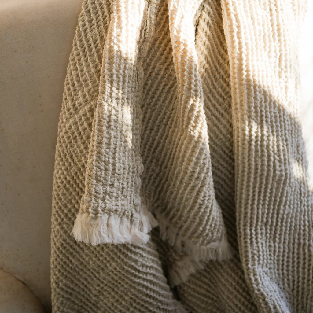 Umber Waffle Cotton Throw