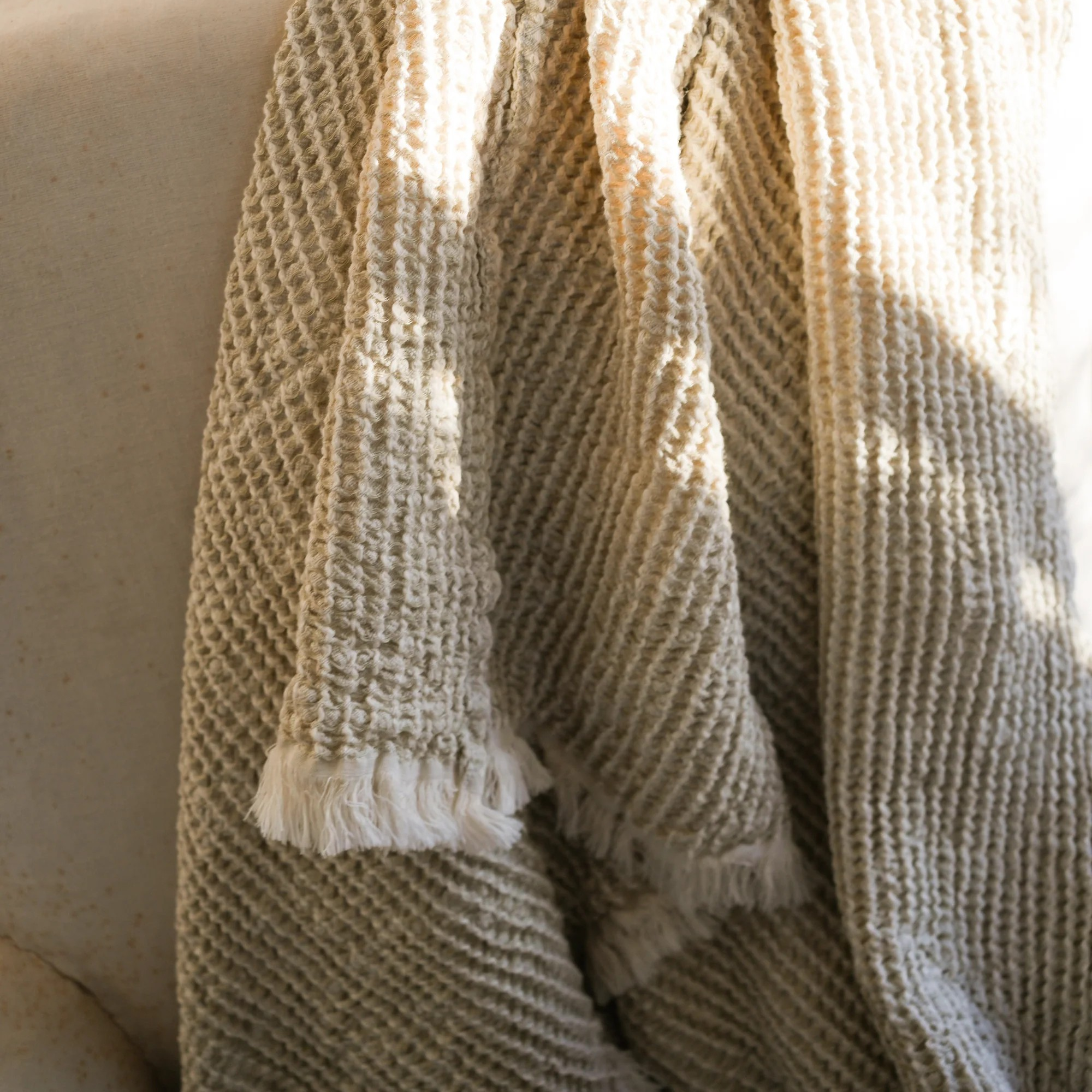 Umber Waffle Cotton Throw