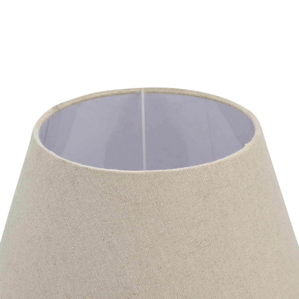 Beige lampshade with a purple interior on a white background