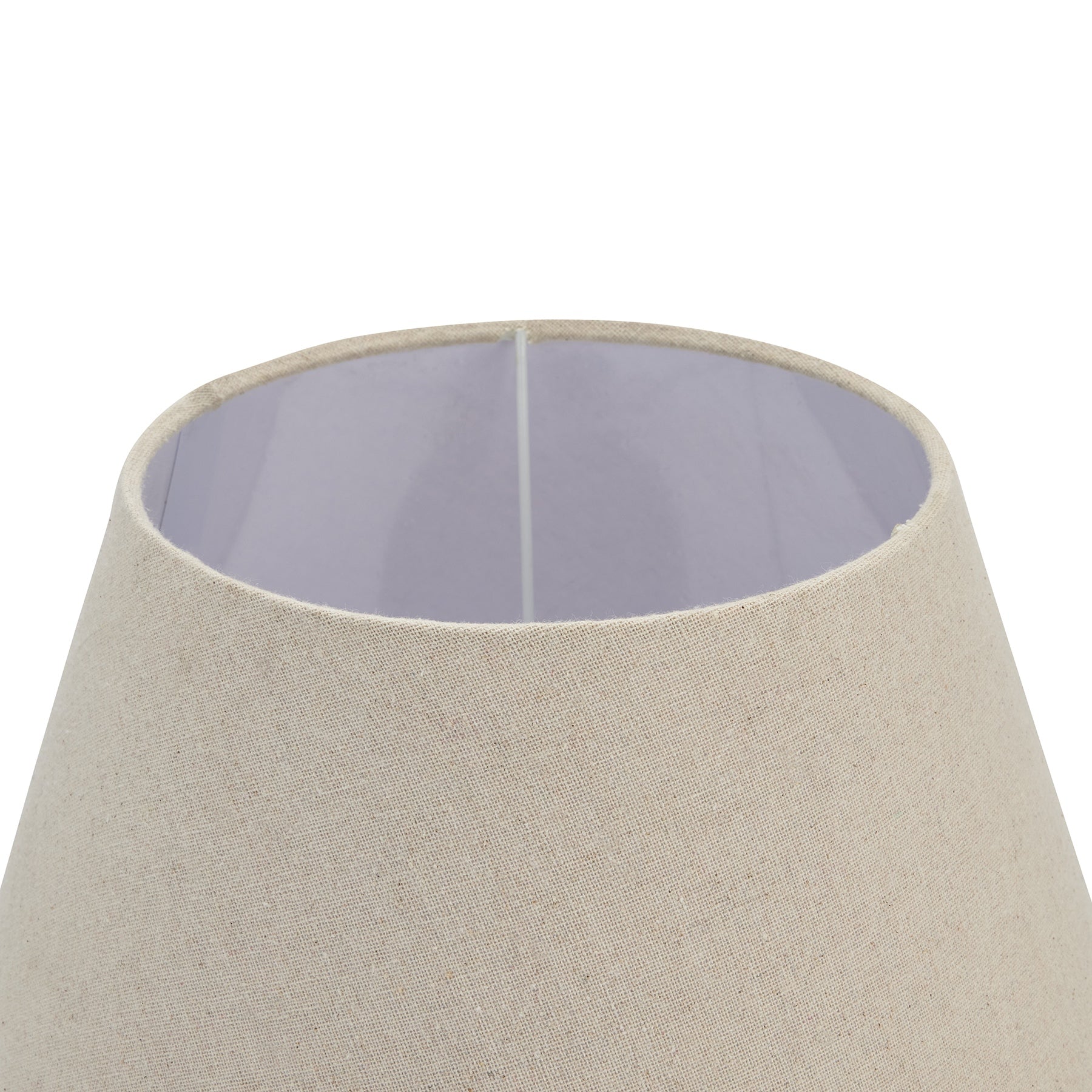 Beige lampshade with a purple interior on a white background