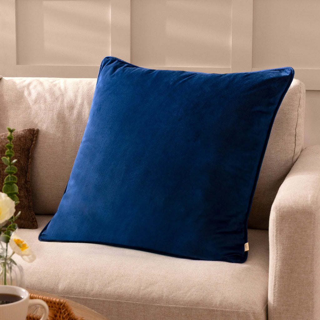 Velour Soft Velvet Cushion - Royal Blue