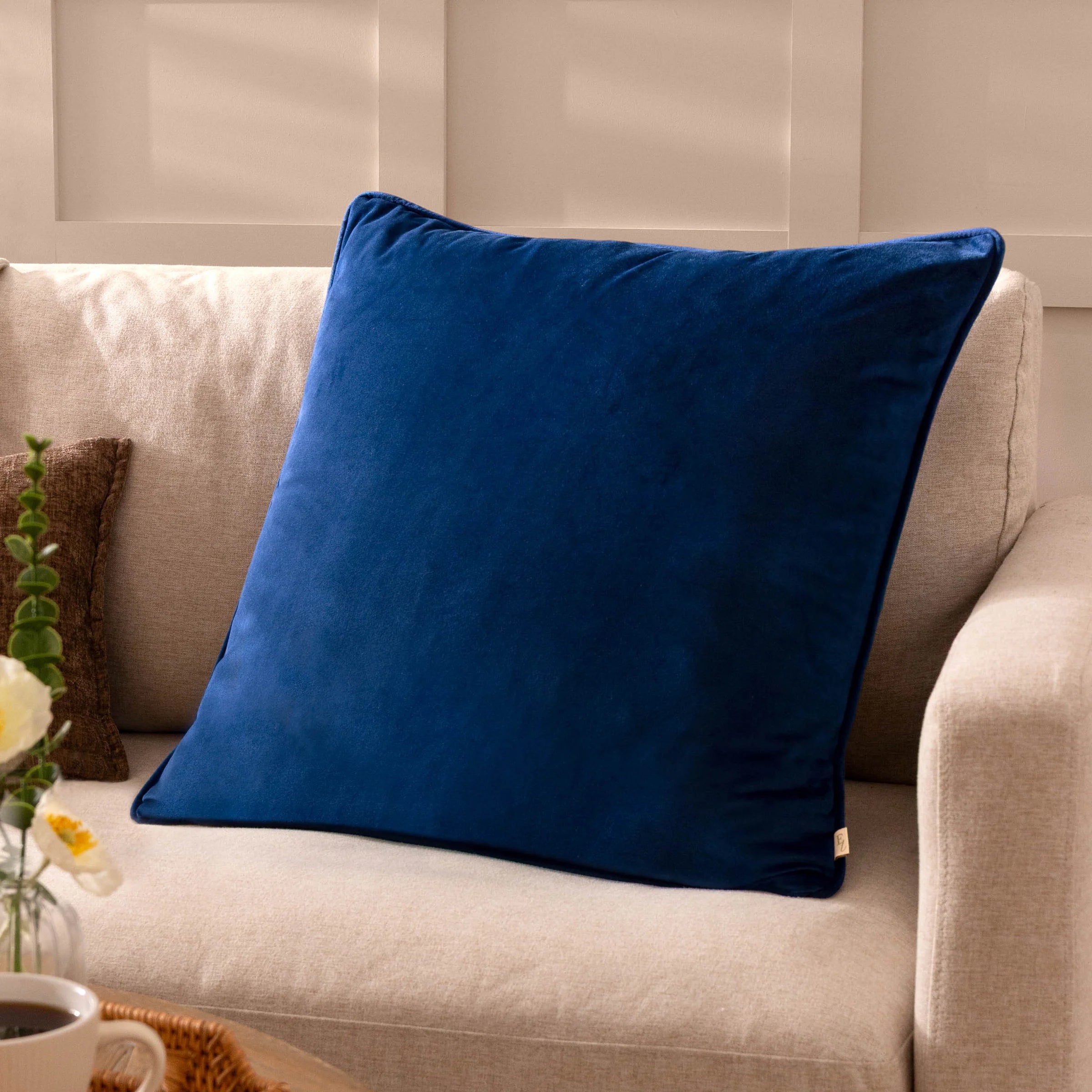 Velour Soft Velvet Cushion - Royal Blue