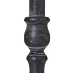 Dark wooden table lamp close up detail on a white background