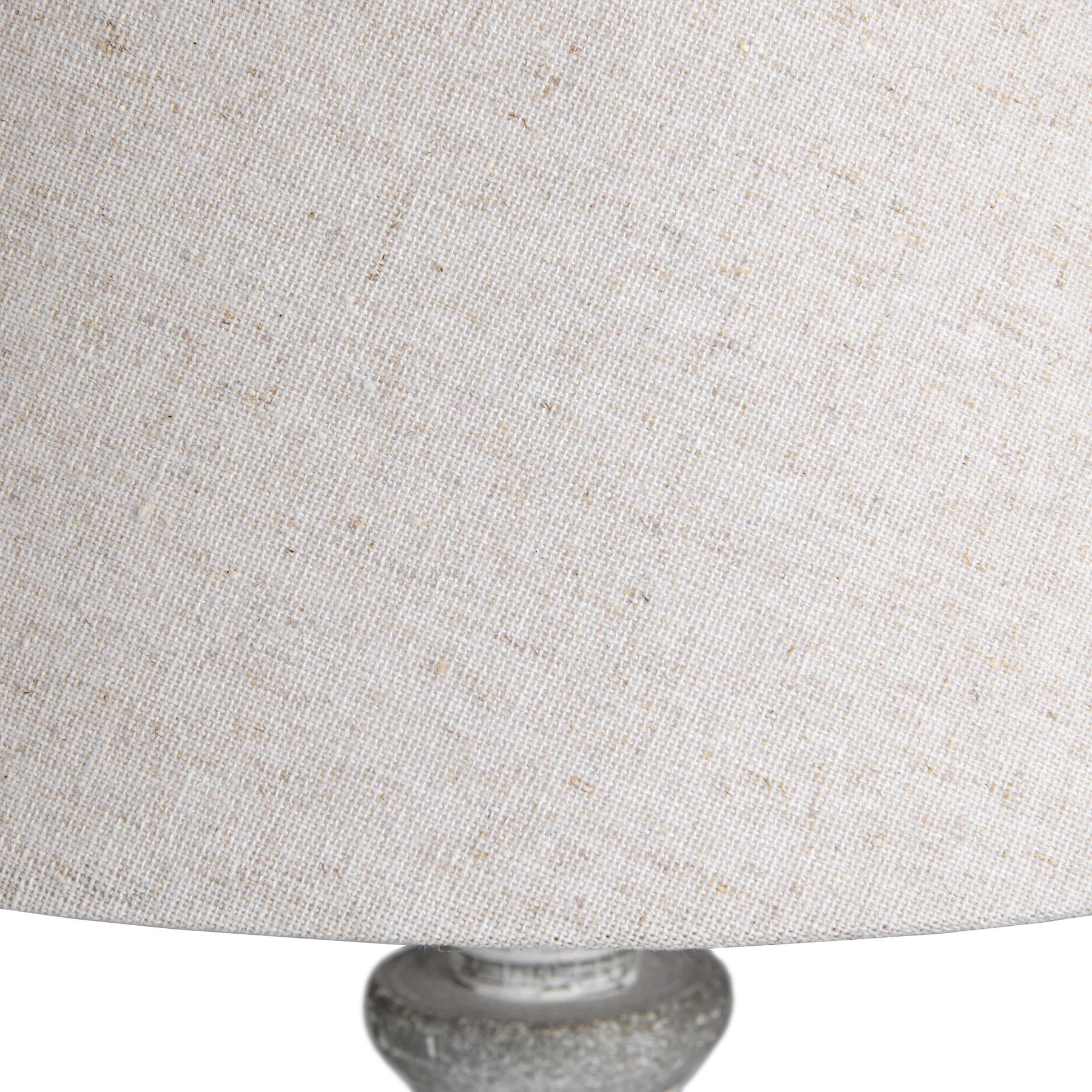 Close-up of a textured lampshade with a white background