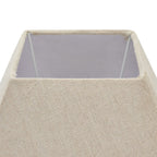 Textured beige lampshade with a gray interior on a white background