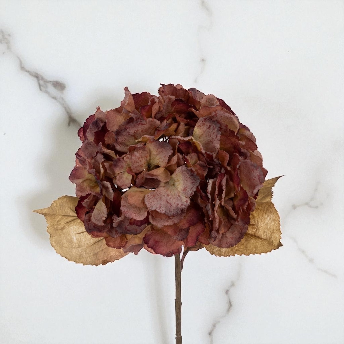 Vintage Burgundy Hydrangea Stem