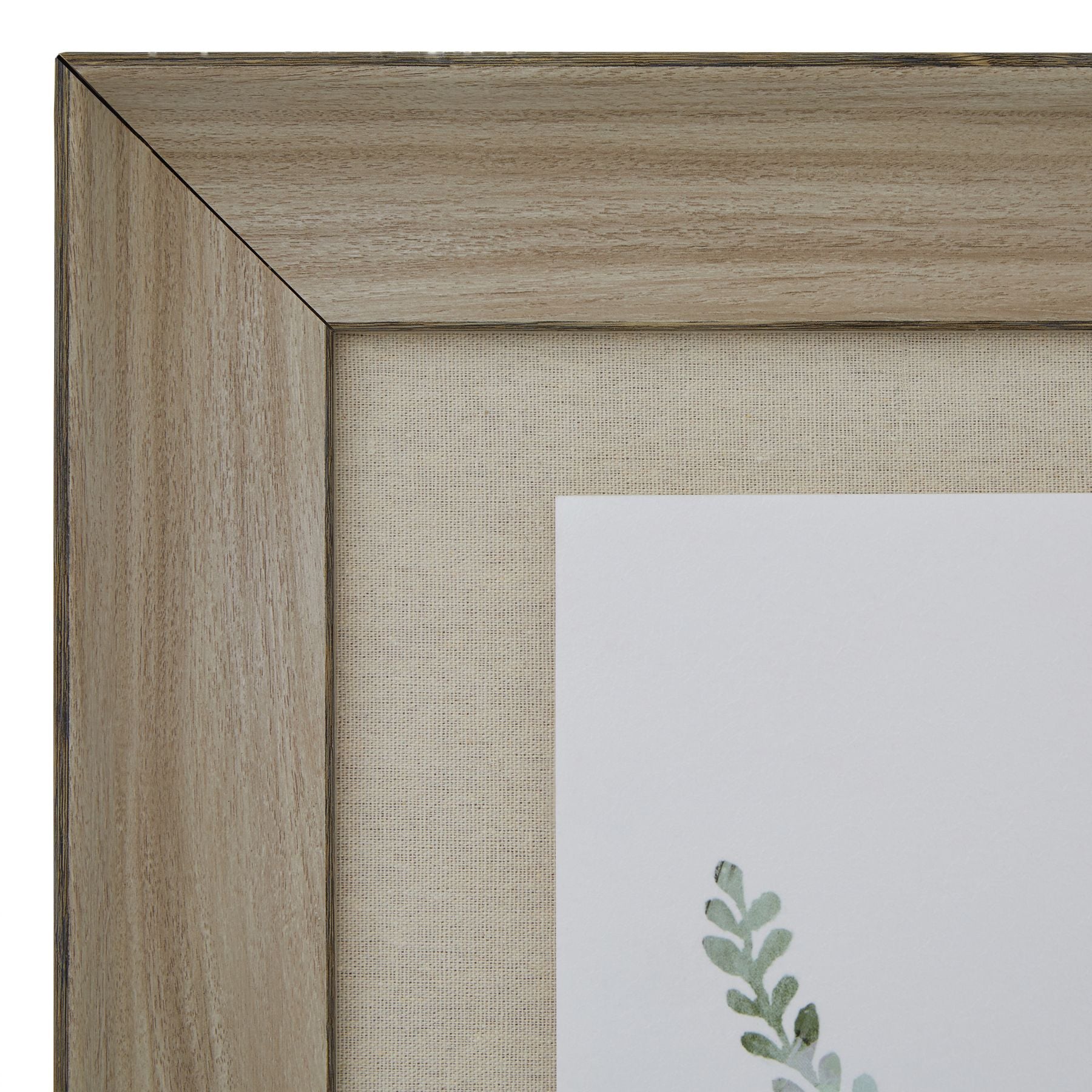 Watercolour Delicate Fern Print in Washed Wood Frame