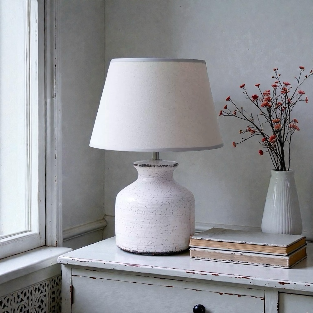 Whitby White Ceramic Table Lamp