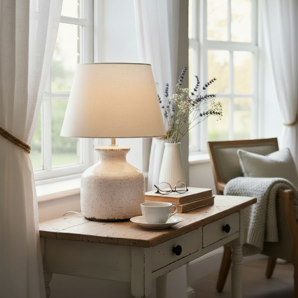 Whitby White Ceramic Table Lamp
