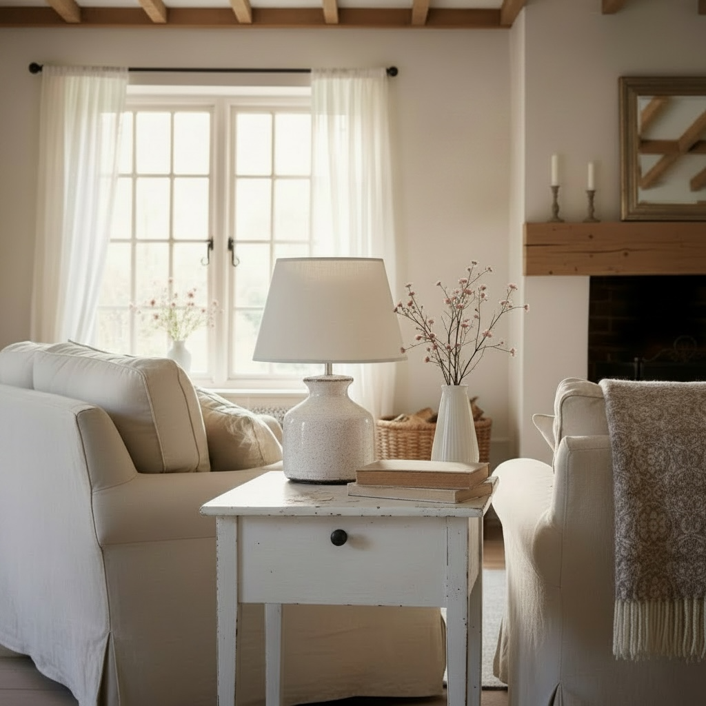 Whitby White Ceramic Table Lamp