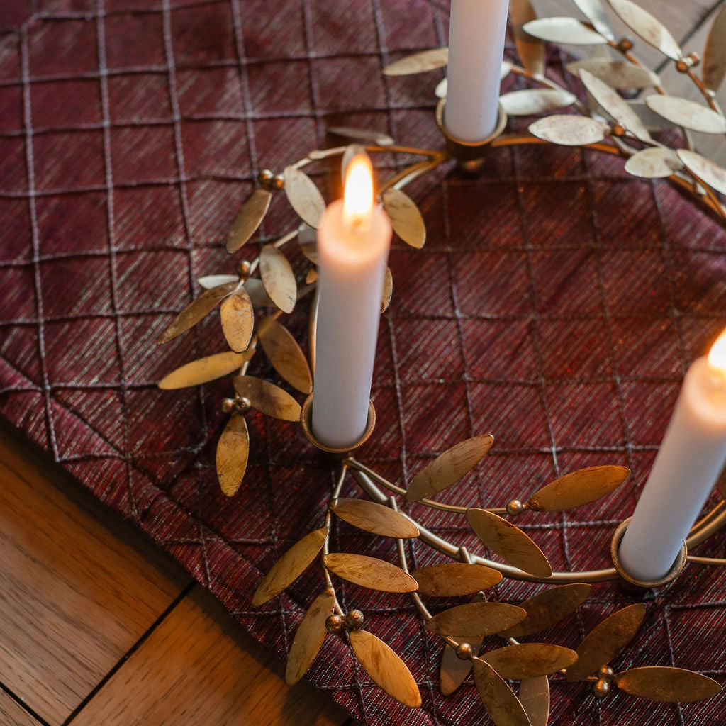 Wicklow Berry & Leaf Candle Holder Table Centrepiece