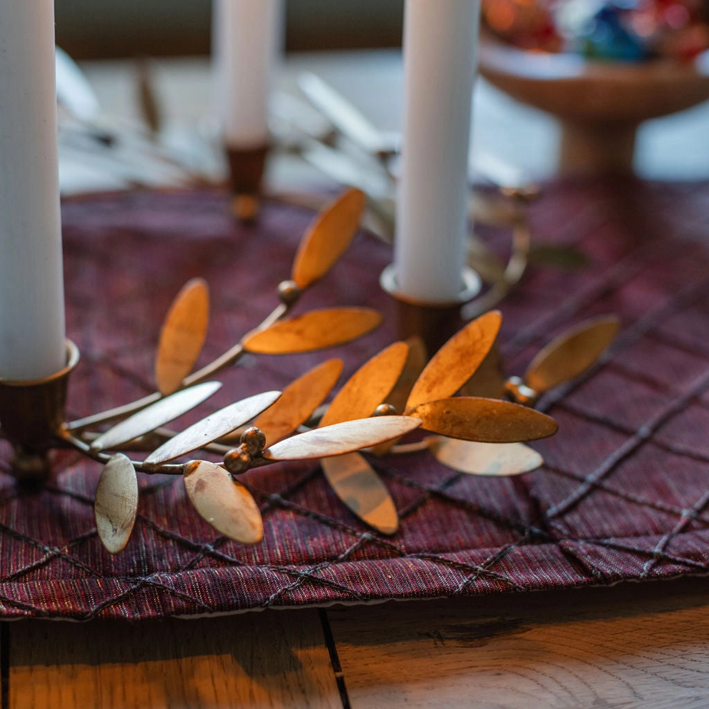 Wicklow Berry & Leaf Candle Holder Table Centrepiece