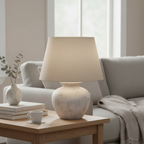 Winslow Antique White Round Table Lamp